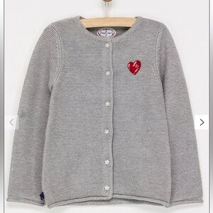 Sergent major Silver knit cardigan Girls SZ 7